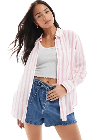 New Look Stripe long sleeve shirt in and white
