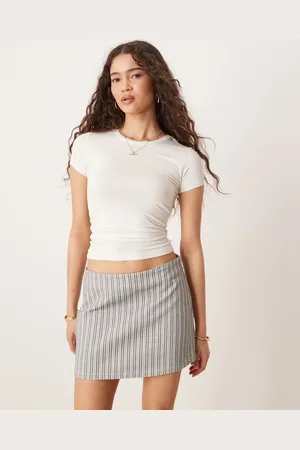Gina Tricot Soft Touch jersey short sleeve top with round neck in off