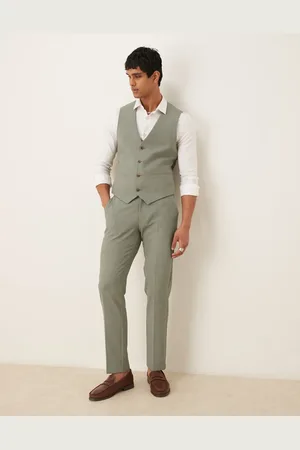 ASOS Skinny suit trousers in khaki crosshatch