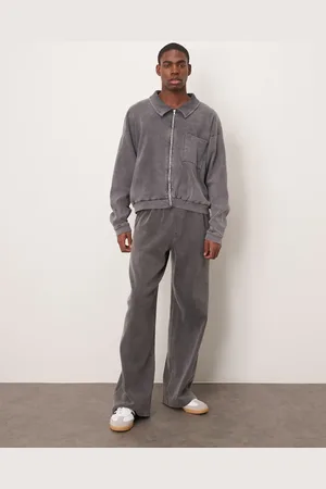 ASOS Super baggy joggers with ribbed texture in washed black