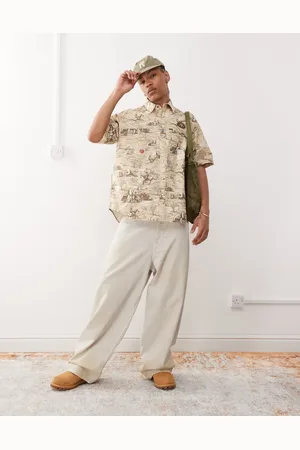 A Bathing Ape Aape by A Bathing Ape worker short sleeve shirt in camo with back embroidery