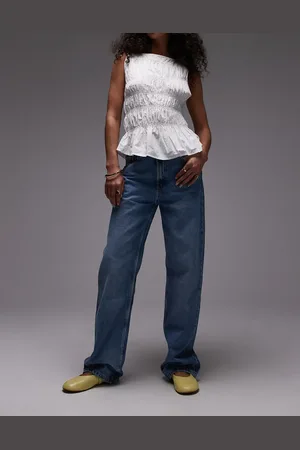 MANGO Miami straight leg oversized jeans in light
