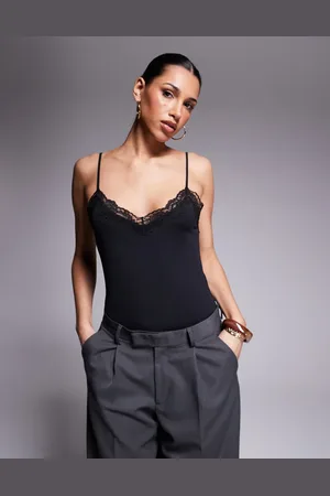 ASOS Slinky lace trim bodysuit in