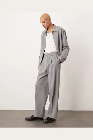 ASOS Smart co-ord wide trousers in pinstripe with elasticated waist
