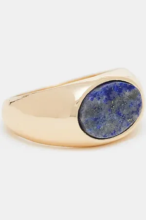 ASOS Signet ring with blue lapis stone in tone