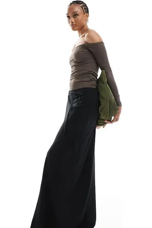 ASOS ASOS DESIGN Tall linen blend bias maxi skirt in