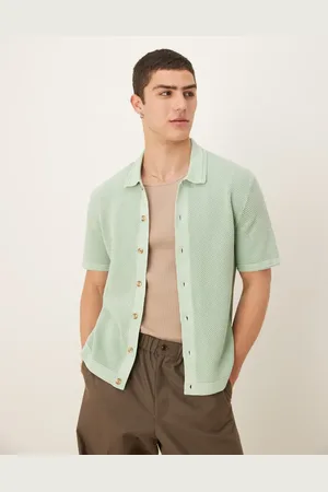 Abercrombie & Fitch Knitted crochet shirt in mint