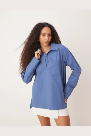 ASOS Poplin collared patch pocket shirt in