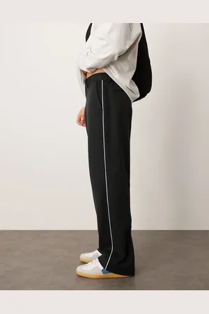 ASOS Smart wide leg trousers with side piping in