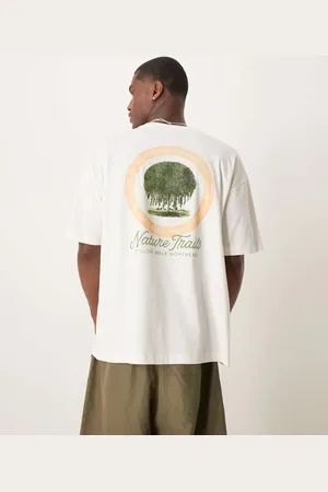 ASOS Oversized t-shirt with scenic graphic in cream