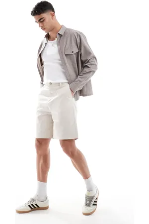ASOS Mid length linen blend jort in stone