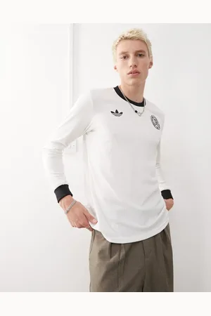 adidas Adidas Football Germany anniversary long sleeve jersey in and black