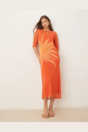 Never Fully Dressed Sunburst mesh midaxi dress in