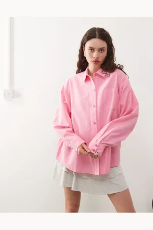 COLLUSION Oversized woven blend shirt in pink