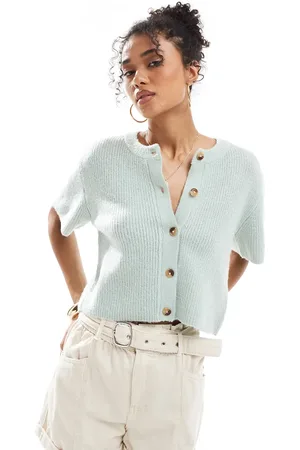 Brave Soul Short sleeve cardigan in mint