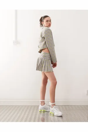 COLLUSION Buckle detail mini kilt co-ord in mixed check