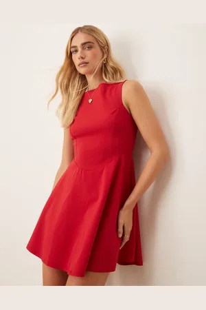 ASOS Bengaline sleeveless corset waist midi dress in