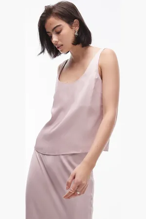 Topshop Co-ord scoop neck cami in rose