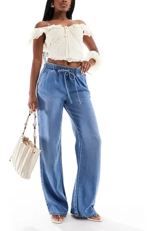 ONLY Greta high waist wide leg jeans in light wash