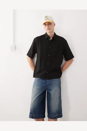 Weekday Linen oversized boxy fit short sleeve shirt in