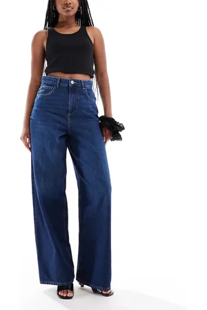 ONLY Paulina high waist baggy jeans in dark denim