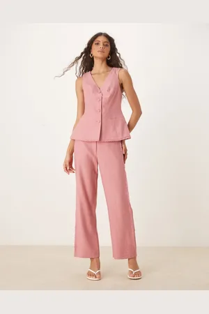 ASOS Tailored relaxed straight trousers with lace insert co-ord in