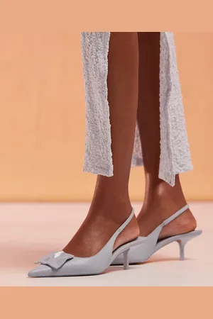 ASOS Sizzle trim detail slingback kitten heels in