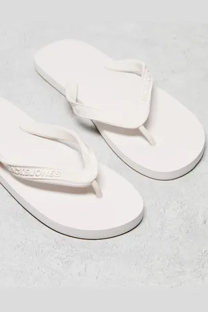 JACK & JONES Logo flip flop in off white