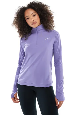Nike Pacer Dri-FIT half zip long sleeved top in lilac