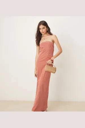 ASOS ASOS DESIGN Tall bandeau maxi dress in terracotta