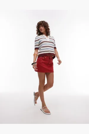 Topshop Denim mini pelmet skirt in
