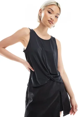 Pieces® Soft lightweight twist front tank top in