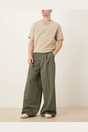 ASOS Smart extreme wide leg trousers with front pleats in