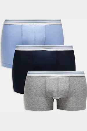 ASOS 3 pack trunks with stripe waistband in