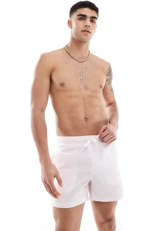 Only & Sons Seersucker swim shorts in pale pink stripe