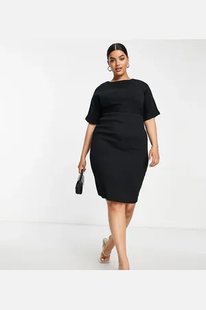 Closet Ribbed pencil mini dress in
