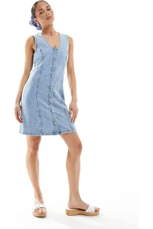 JJXX Scoop neck denim dress in light