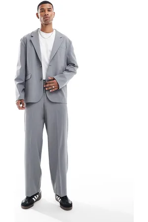 ASOS Pull on barrel leg suit trousers in