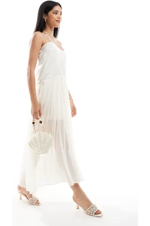 Object Tulle maxi slip dress in off