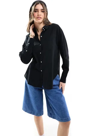 JJXX Linen blend long sleeve shirt in