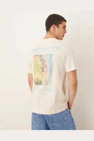 Abercrombie & Fitch Motif back print classic t-shirt in beige