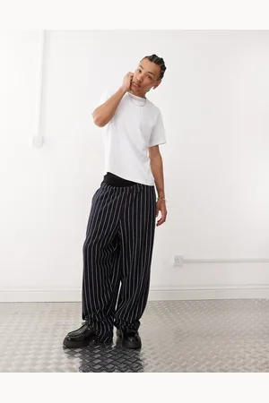 COLLUSION Relaxed skater joggers in pinstripe print