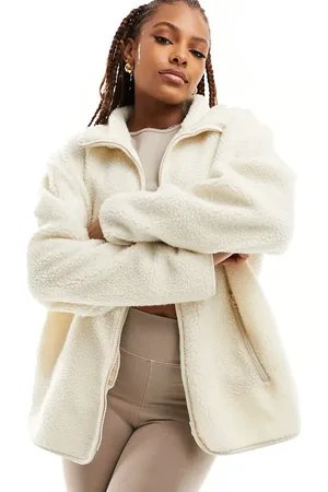 ASOS Borg zip through fleece in cream