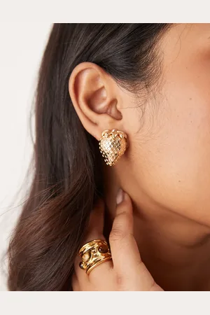 ASOS Large strawberry stud earrings in tone