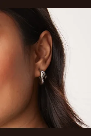 ASOS 14k plated multirow hoop earrings in tone