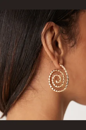 ASOS Earrings in spiral design in hammered tone