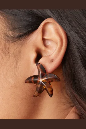 ASOS Starfish stud earrings in tortoiseshell print