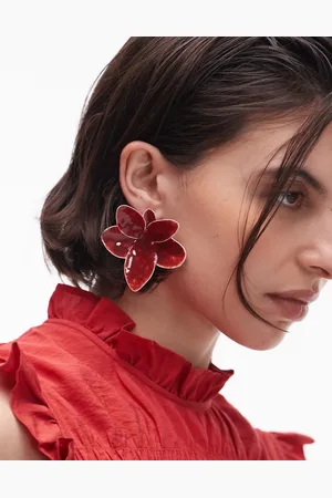Topshop Ellie statement orchid earrings in