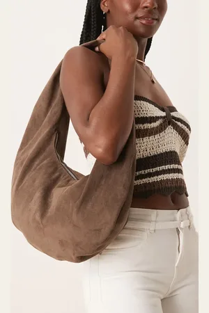 Gina Tricot Slouchy faux suede shoulder bag in dark