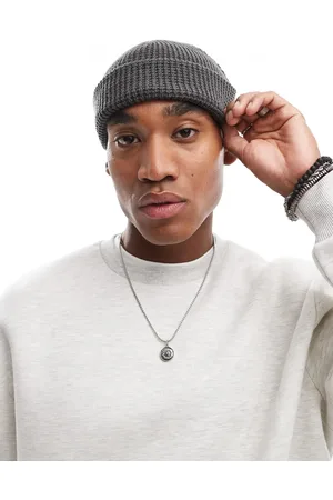 ASOS Waffle knit beanie in charcoal